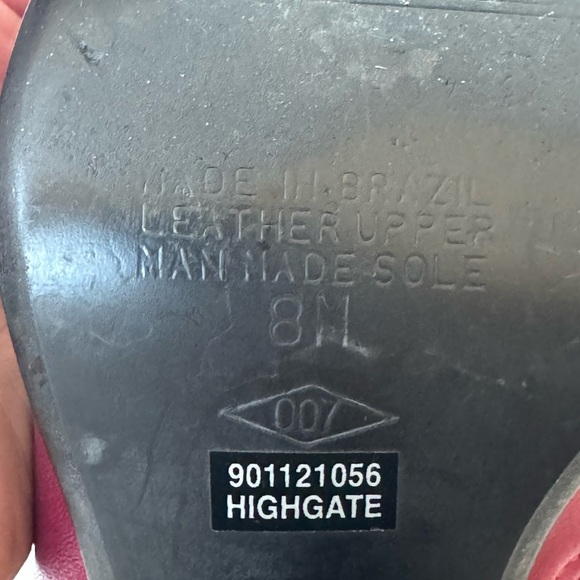 vintage 90s y2k red hillard hanson square toe block heel ankle boots size 8 - Picture 8 of 10